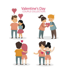 Flat Valentines Day Couples Set