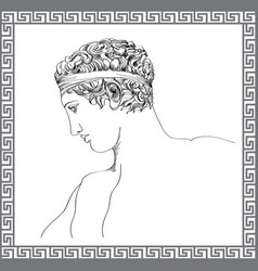 Greek Sculpture Hand Drawn Sketch Engraving Mans