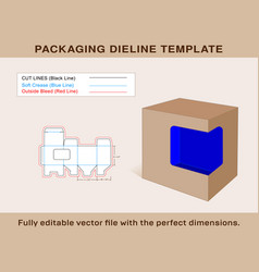 Large Gift Box With Window Dieline Template 3d