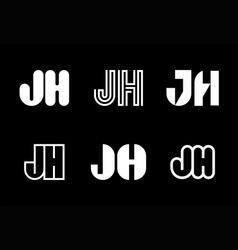 Set Of Letter Jh Logos