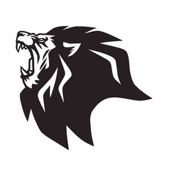 Roaring lion head esports mascot logo icon Vector Image