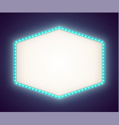 Blue Retro Lightbox With White Light Bulbs