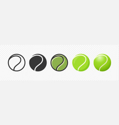 Flat Tennis Ball Icon Set Tennis Ball