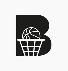 Letter B Basketball Logo Concept Basket Ball