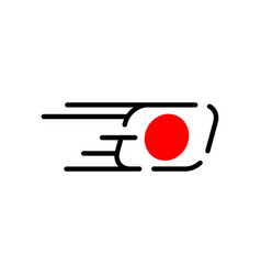 Monoline Japan Flag Logo Design