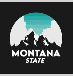 Montana State With Mountain Silhouette