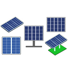 Solar Panel Clipart Set Flat Design