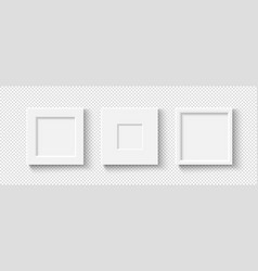 Empty White Picture Frames Set Square Elegant