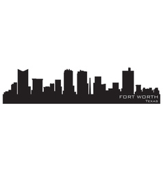 Fort Worth Texas Skyline Detailed Silhouette