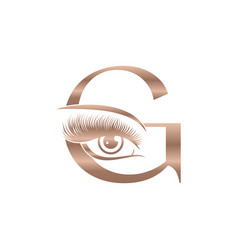 Luxury Beauty Eye Lashes Logo Letter G