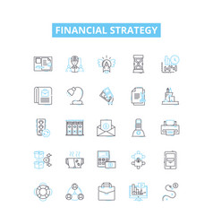 Financial Strategy Line Icons Set