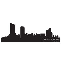 Grand Rapids Michigan Skyline Detailed Silhouette