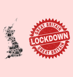 Great Britain Map Collage Locks And Covid19