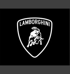 Lamborghini Brand Logo Car Symbol White Design