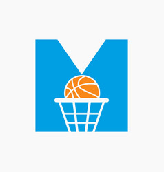 Letter M Basketball Logo Concept Basket Ball