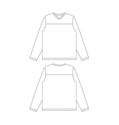 Template V- Neck Long Sleeve Football Jersey Flat