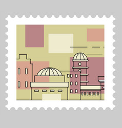 Architecture And Famous Landmarks On Card Or Mark