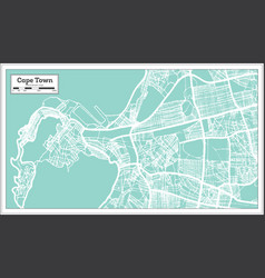 Cape Town South Africa City Map In Retro Style