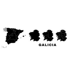 Galicia Map Autonomous Community In Spain Spanish