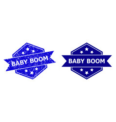 Hexagon Baby Boom Stamp With Rubber Surface