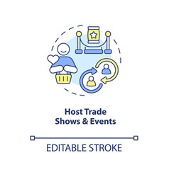 Host Trade Shows And Events Concept Icon