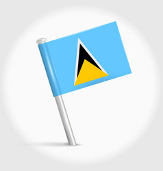 Saint Lucia Map Pin Flag 3d Realistic