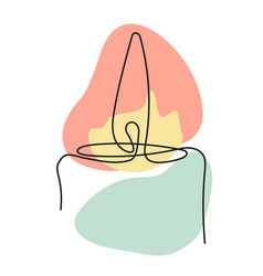 Candle With Flame Drawn In One Line Black Outline