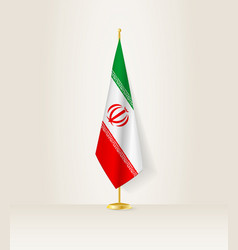 Iran Flag On A Flag Stand