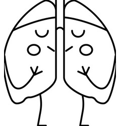 Lungs Kid Health Line Icon