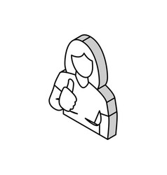 Woman Showing Class Isometric Icon