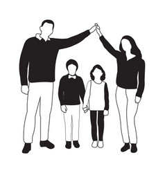 Black Family Silhouette With Children