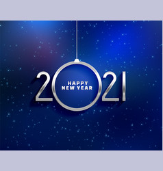 Happy 2021 New Year Card In Silver 3d Style