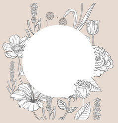 Aesthetic Flower Frame Background Vintage