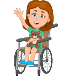 Happy Girl On A Wheelchair