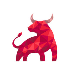 A Low Poly Red Bull On White