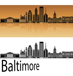 Baltimore Skyline In Orange