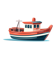 Fishing Boat Side View Isolated Commercial