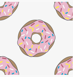 Seamless background pink candy donut glaze Vector Image