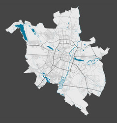 Detailed Map Poznan City Cityscape Royalty