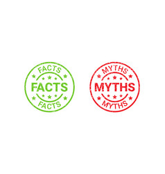 Fact Myth Grunge Retro Stamps