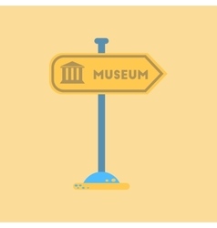 Flat Icon On Background Museum Sign