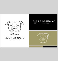 Line Art Bulldog Logo Design