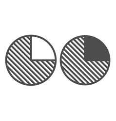 Pie Chart With One Quarter Fraction Line And Solid