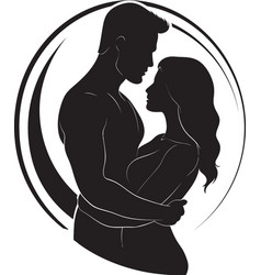 Soulful Embrace Black Logo Design Of Couple