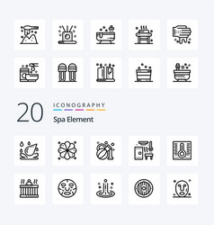 20 Spa Element Line Icon Pack Like Massage Spa