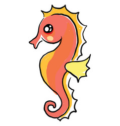 Orange Seahorse On White Background