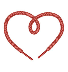 Red Shoelace On White Background Symbol Heart