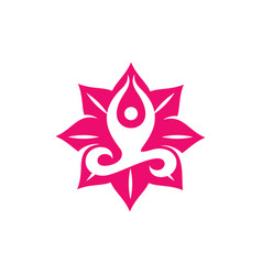 Yoga Flower Logo Silhouette Of A Person