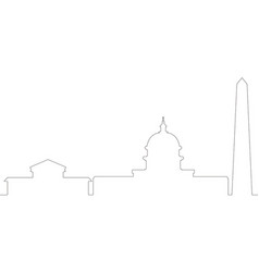 Continuous Line Skyline Of Washington Dc