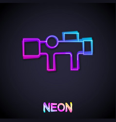 Glowing Neon Line Sniper Optical Sight Icon